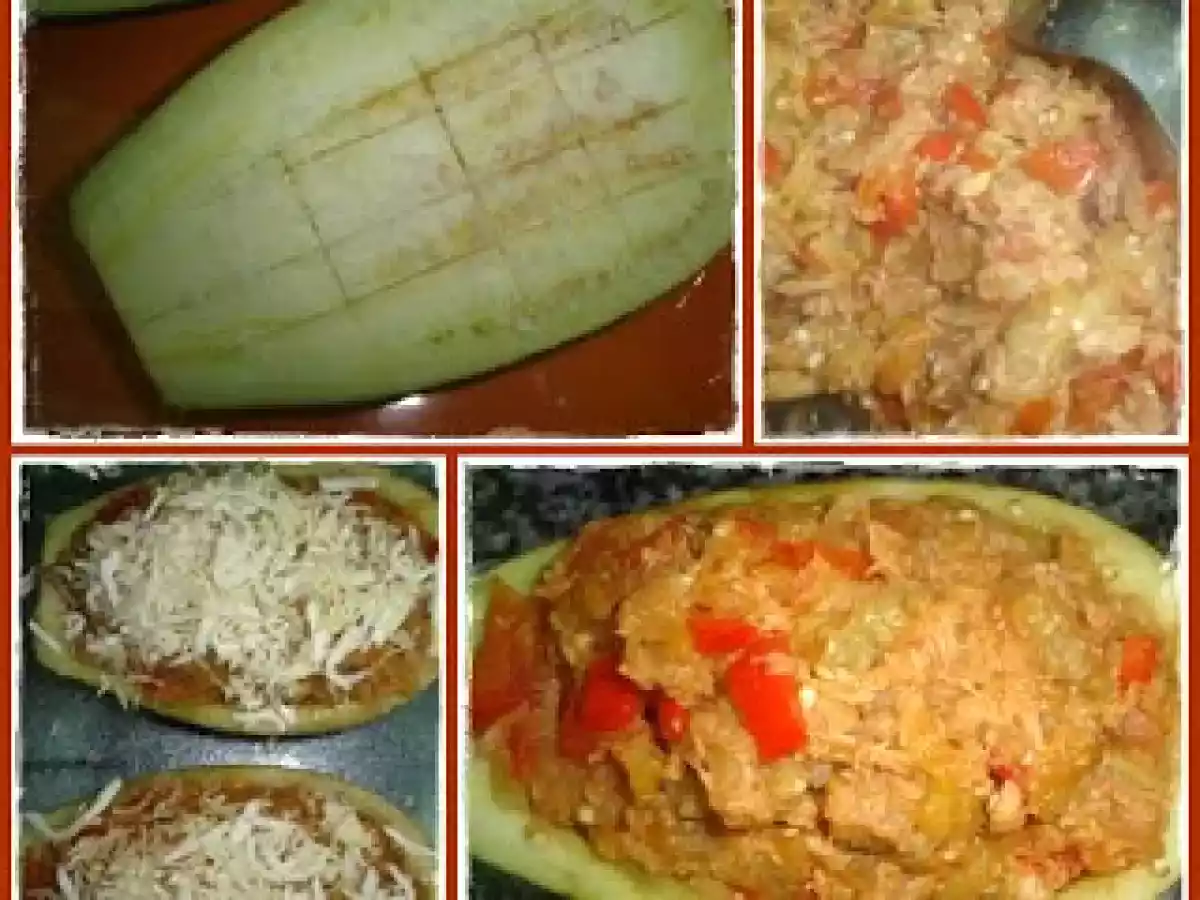 Beringela recheada com Atum