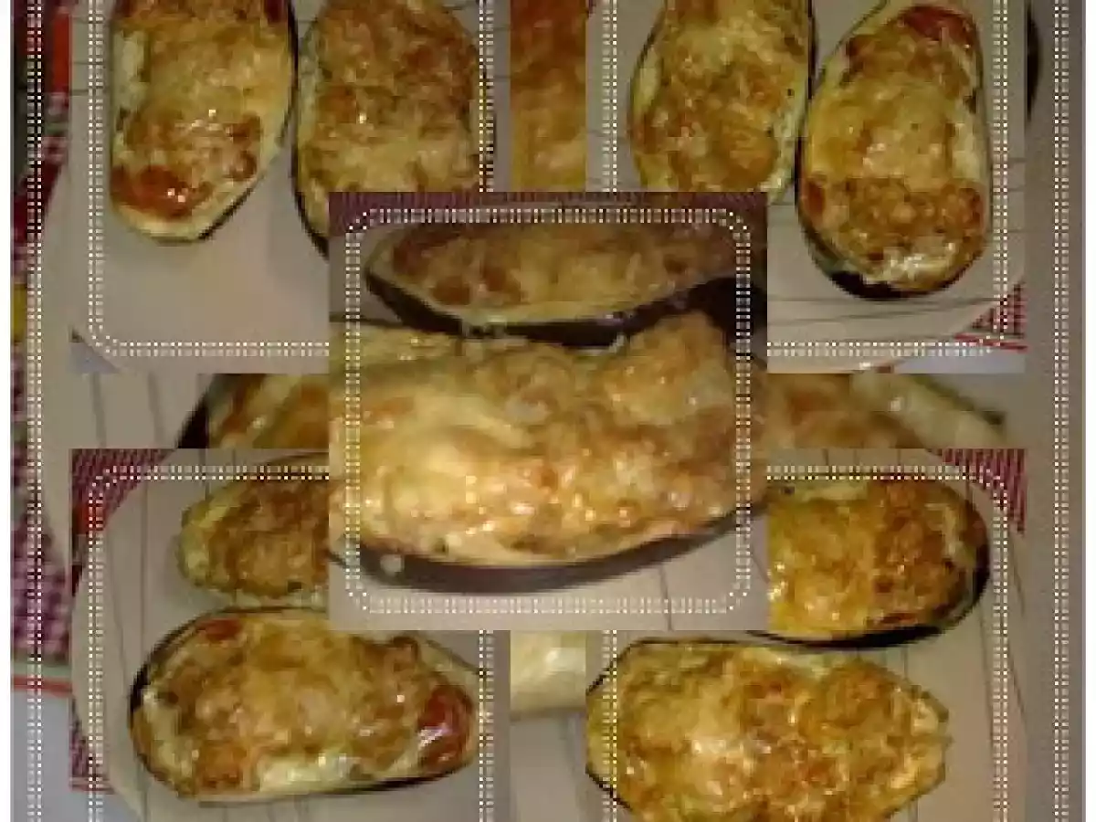 Beringela recheada com atum