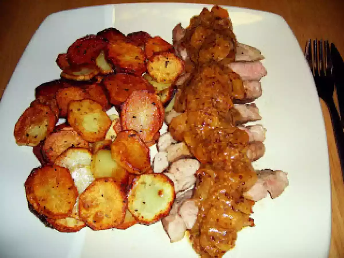 Bife de Porco com Maçã e Creme de Mostarda - foto 3