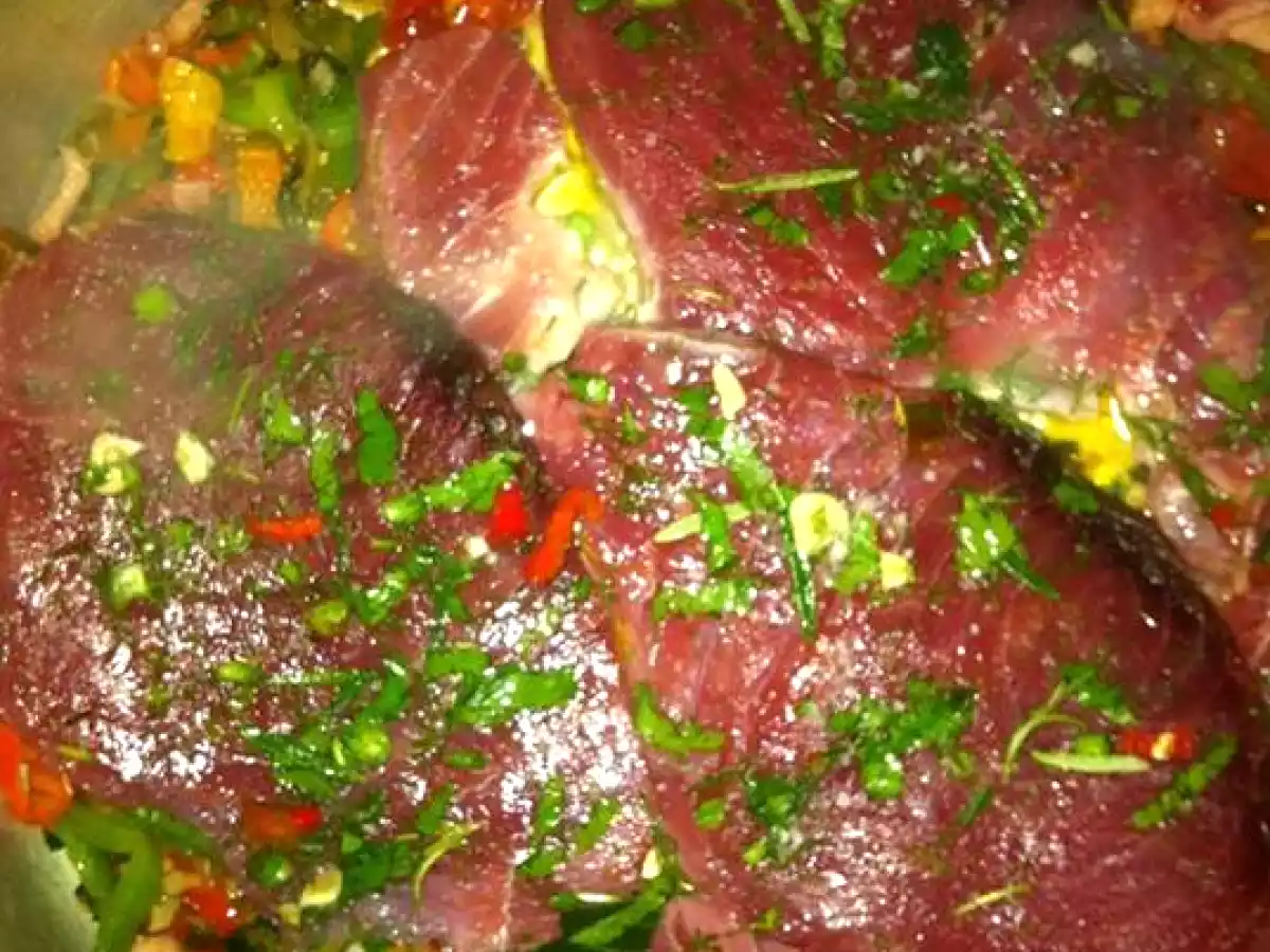 Bifes de Barriga de Atum com Aipo e Ruibarbo - foto 5