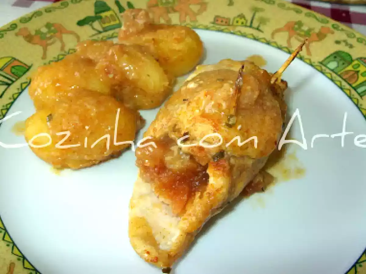 Bifes de frango recheados com farinheira