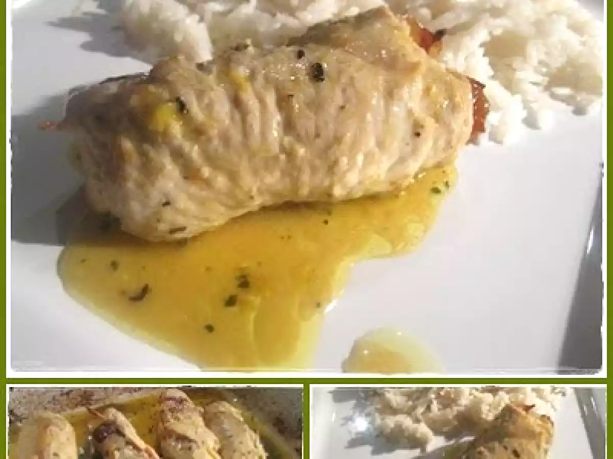 Bifes de Peru com Presunto e Tâmaras