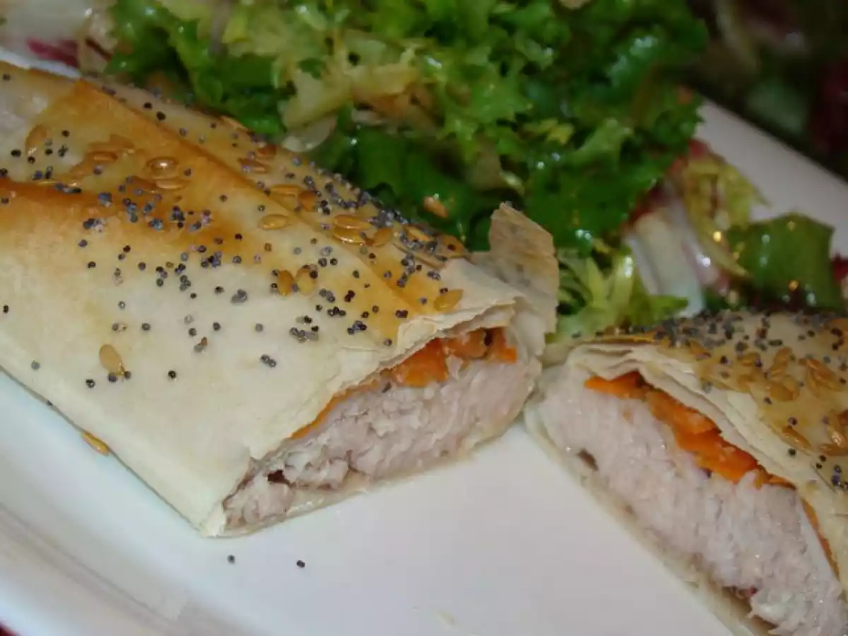 Bifes de Perú e Legumes embrulhados em Massa Filó - foto 5