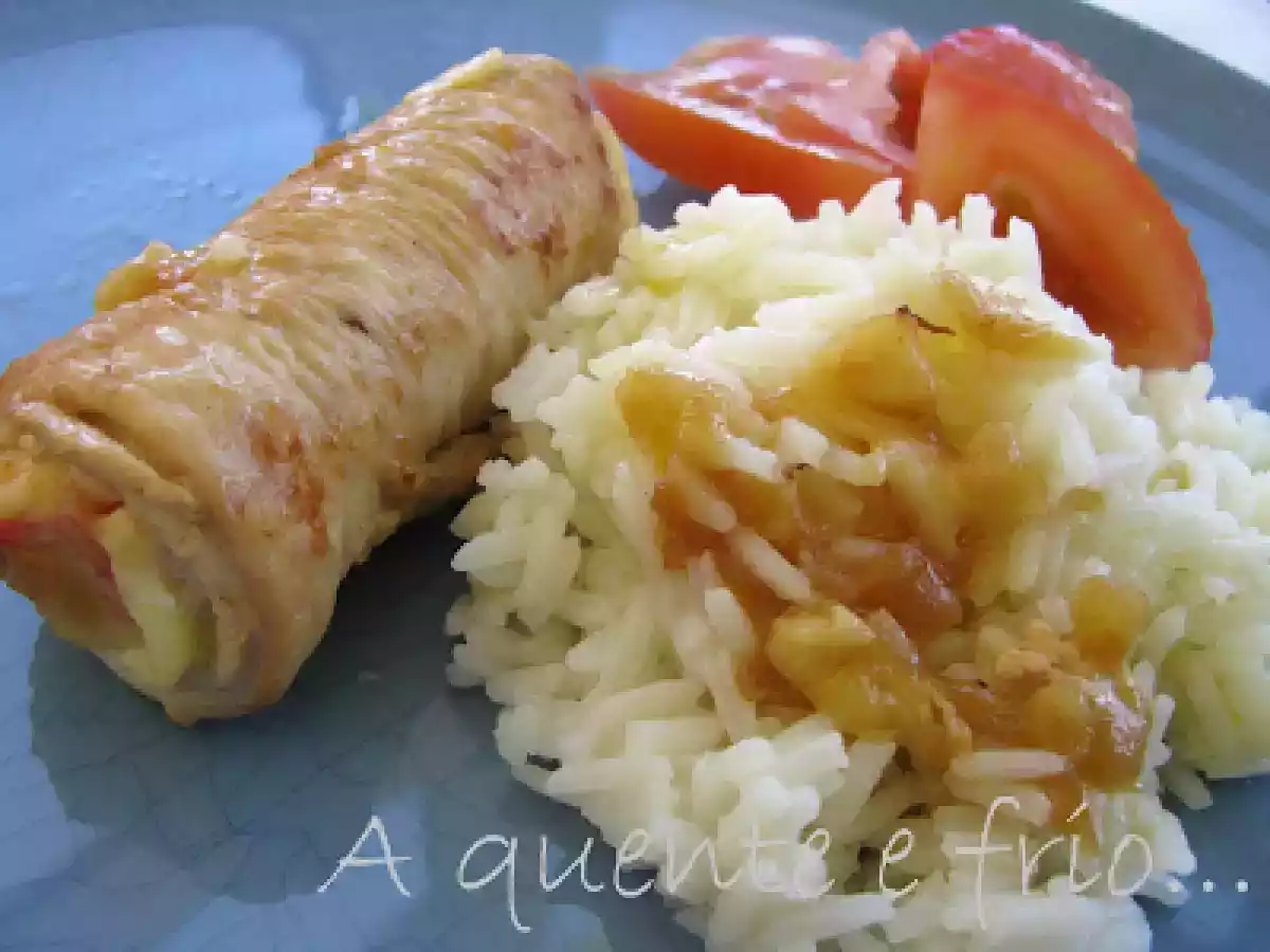 Bifes de Peru Enrolados Com Delícias do Mar