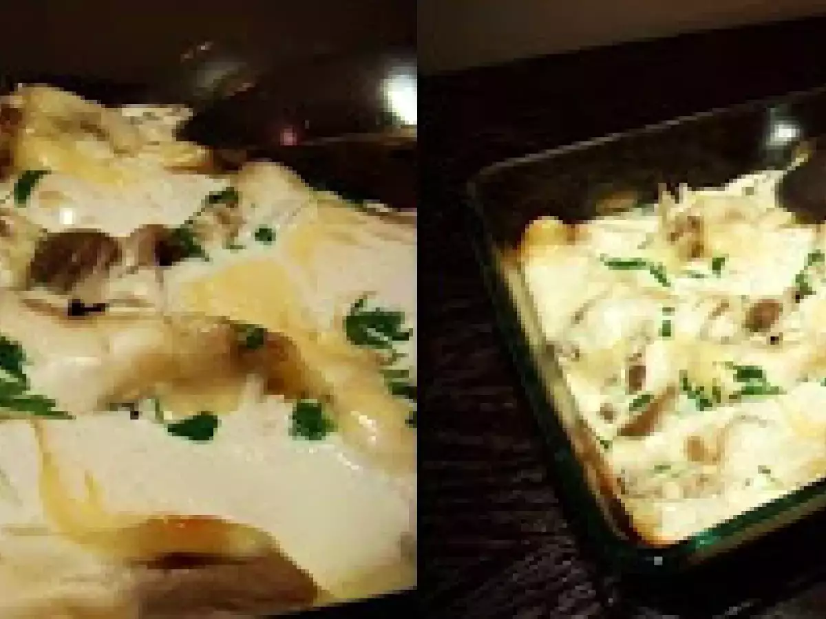 Bifes de peru no forno com cogumelos pleutorus