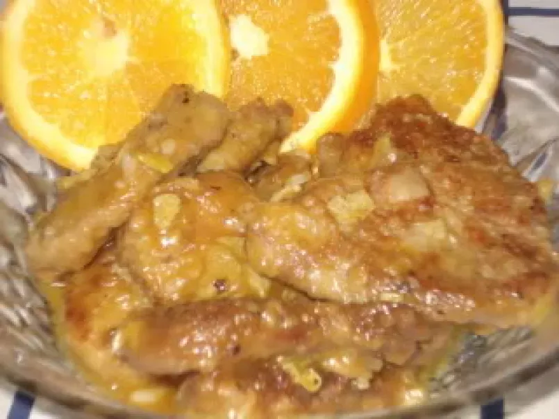 Bifinhos de porco com laranja