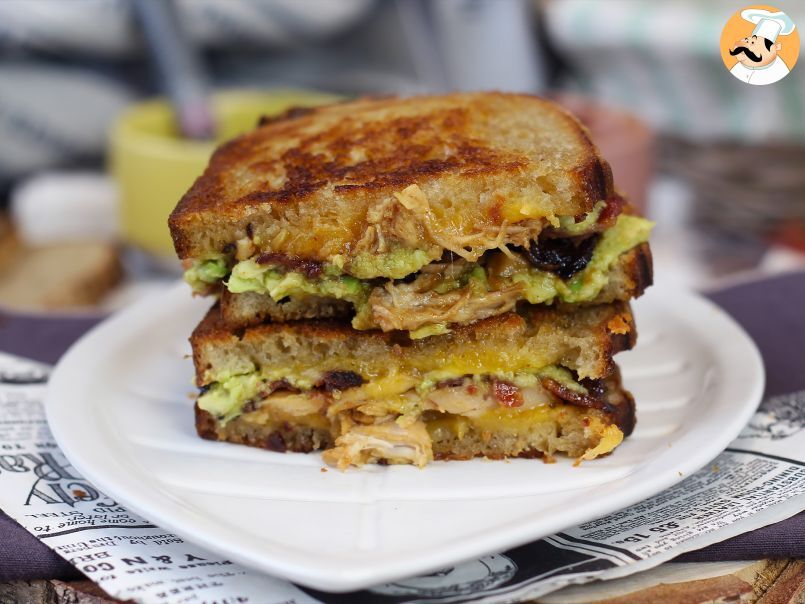Big sanduíche de queijo grelhado a Americana: cheddar, frango, bacon e guacamole!, foto 2