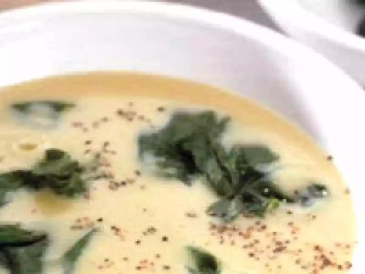 Bimby a vapor: Sopa de grão com espinafres