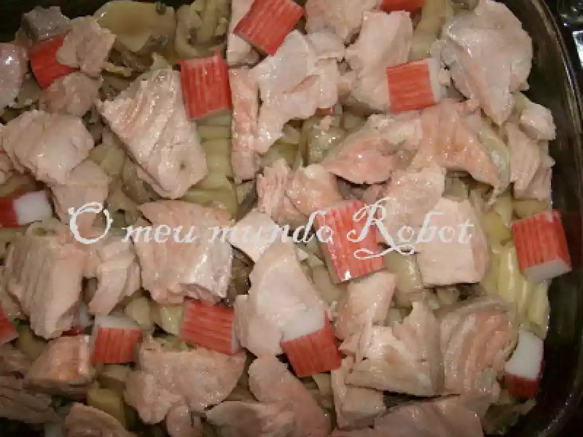Bimby - Penne gratinada com salmão, cogumelos e delicias do mar - foto 3