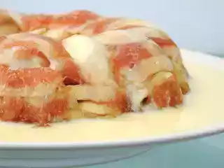 Biscoitos, bolos e sobremesas - bolo gelado de figo com creme inglês