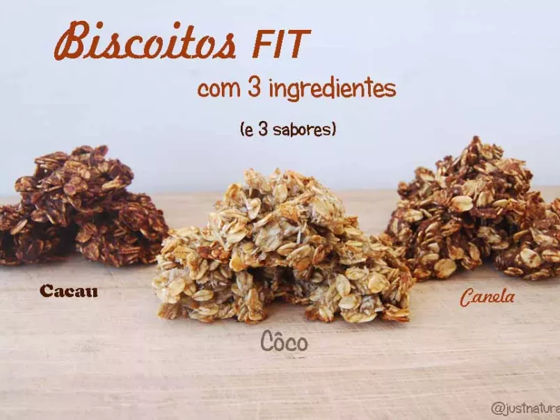 Biscoitos Fit (com 3 ingredientes e 3 sabores)