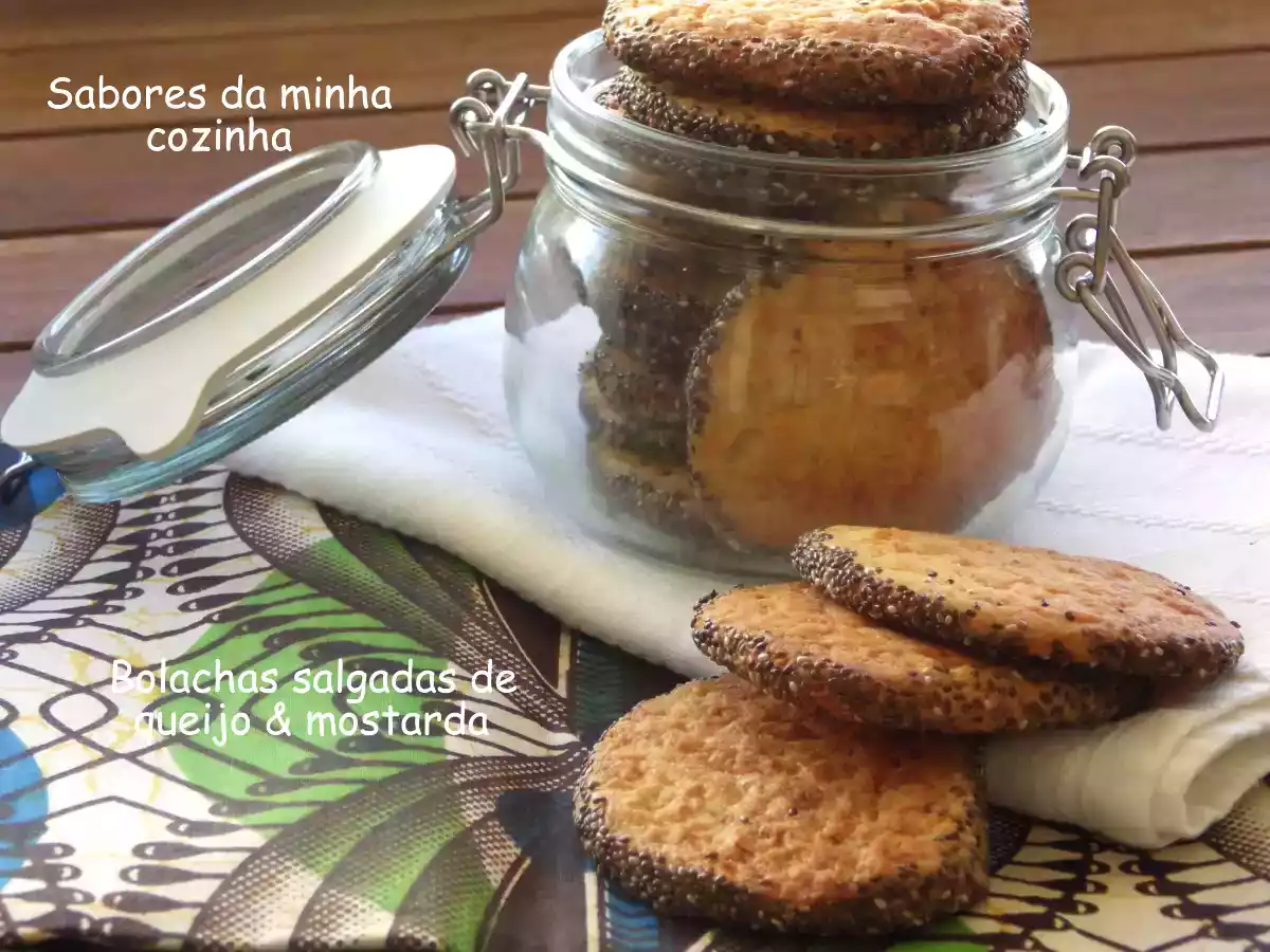 Bolachas salgadas de queijo & mostarda - Receita na Bimby - foto 2