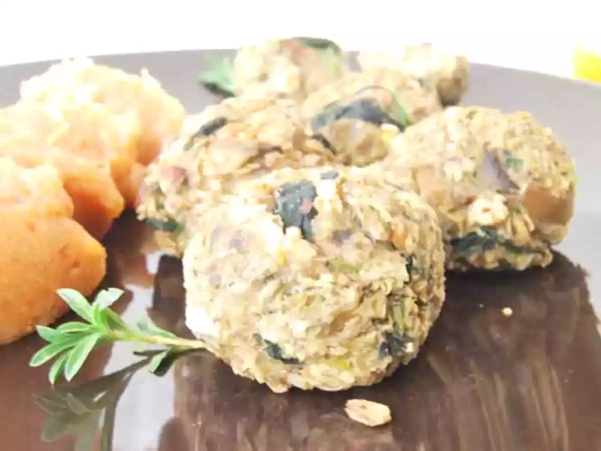 Bolinhas de Lentilhas e Cogumelos com Puré de Maçã - foto 5