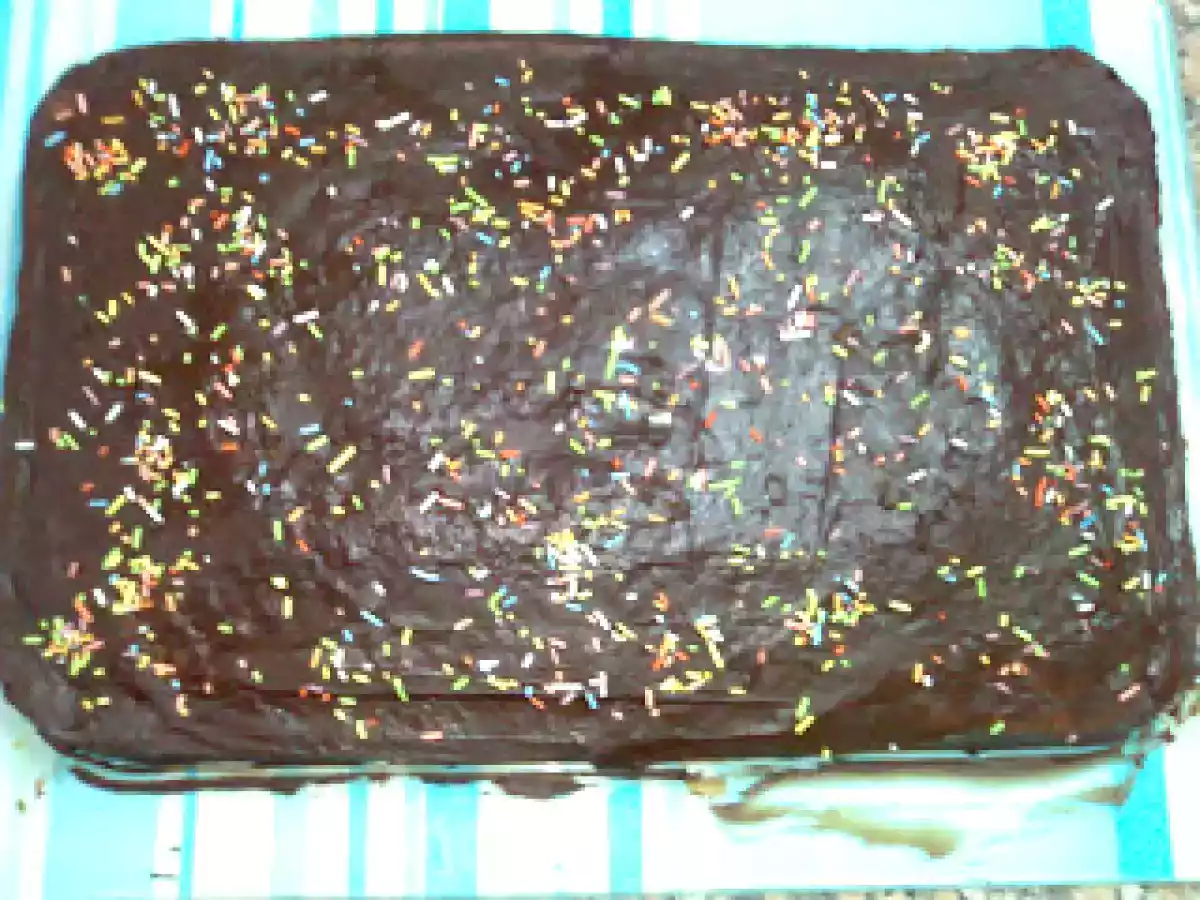 Bolo de abóbora com cobertura de chocolate