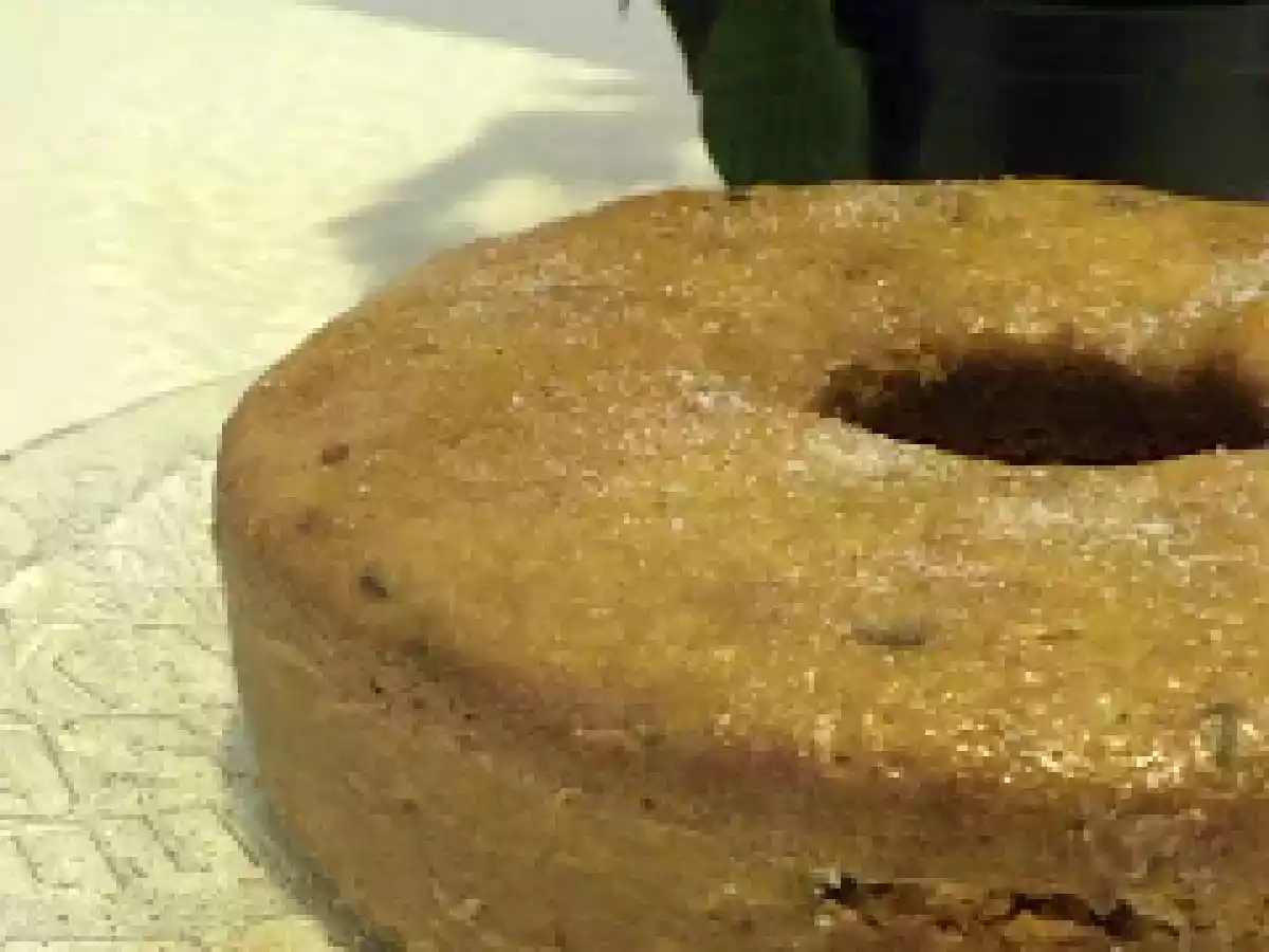 Bolo de banana e damascos