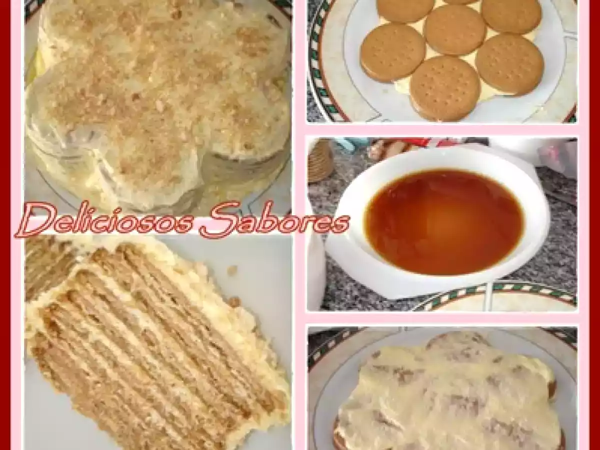 Bolo de bolacha com Custard e Côcô