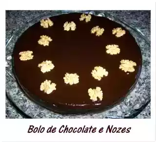 Bolo de chocolate e nozes
