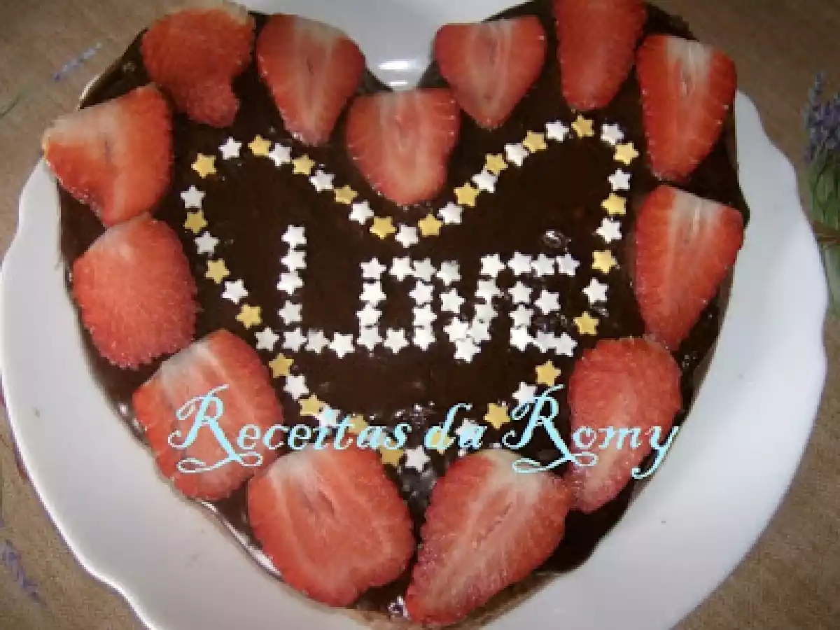 Bolo de chocolate para o dia de S. Valentim