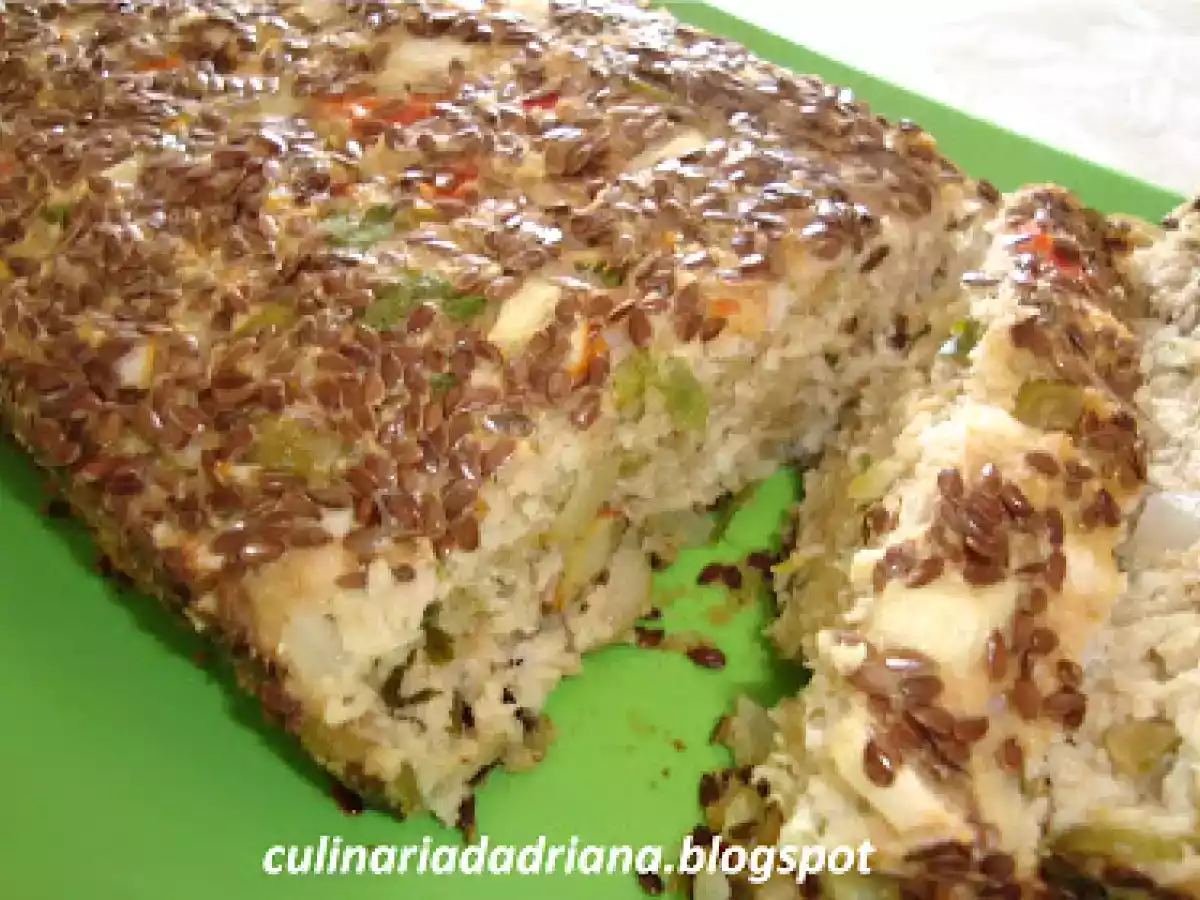 Bolo de frango com linhaça