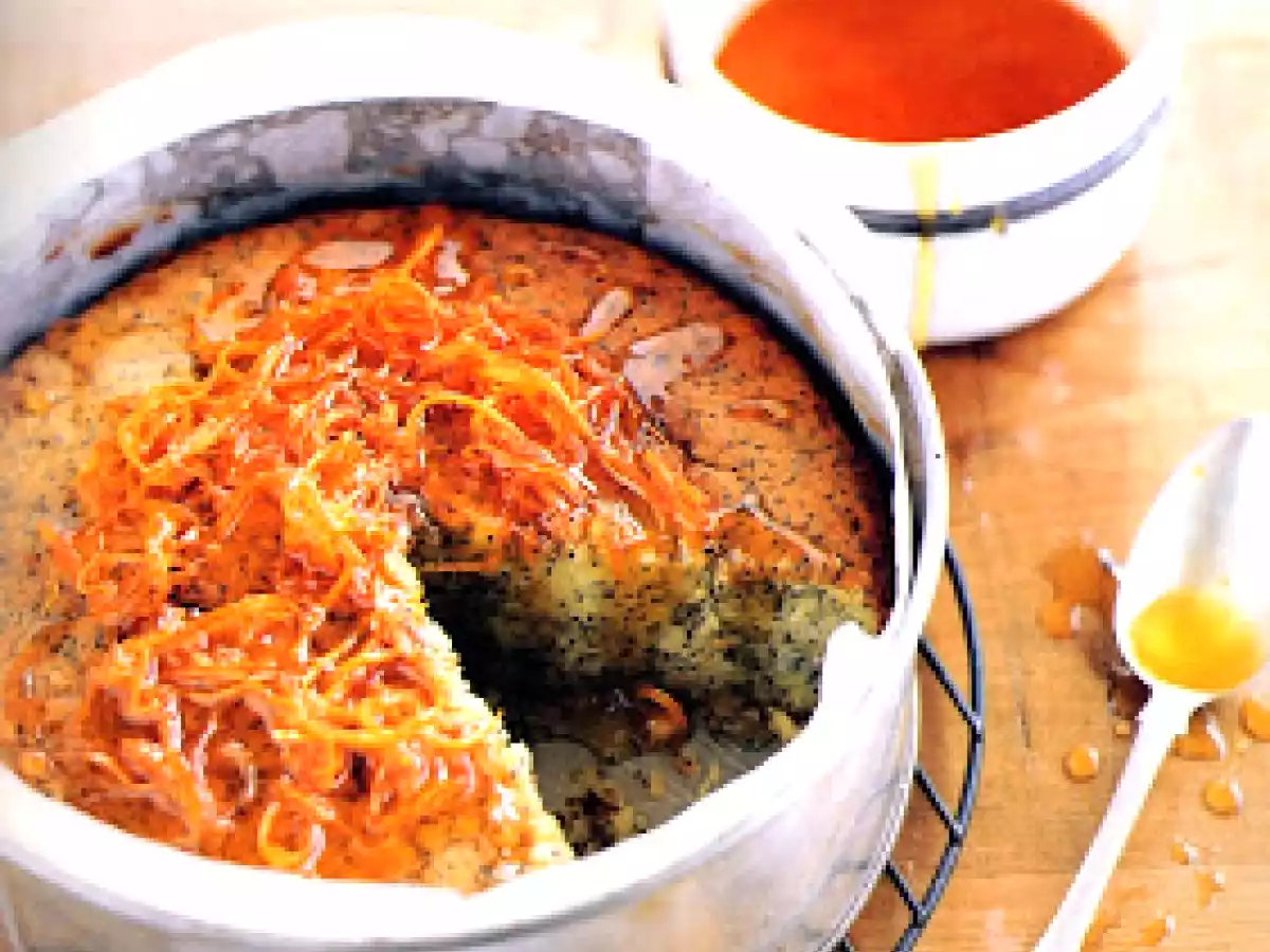 Bolo de laranja e semente de papoula
