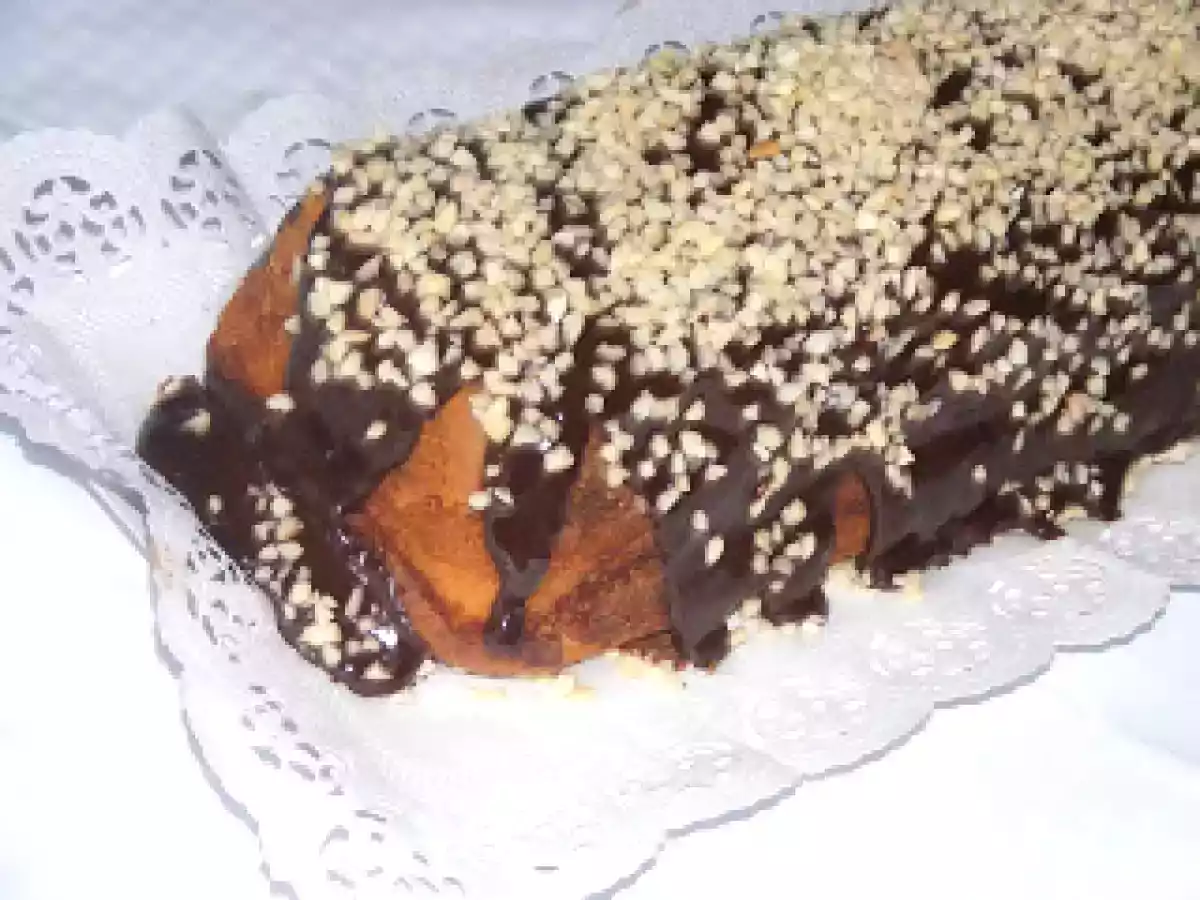 Bolo mármore com ganache de chocolate