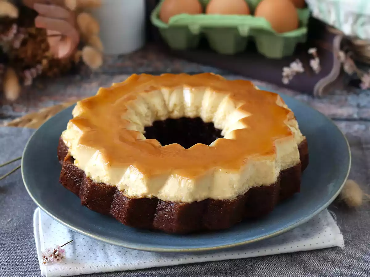 Bolo pudim, sabor chocolate e baunilha - foto 2