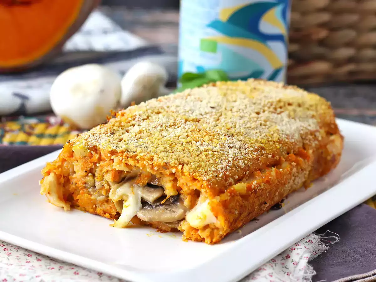 Bolo salgado de abóbora com cogumelos e queijo: sabor e conforto em cada fatia - foto 4