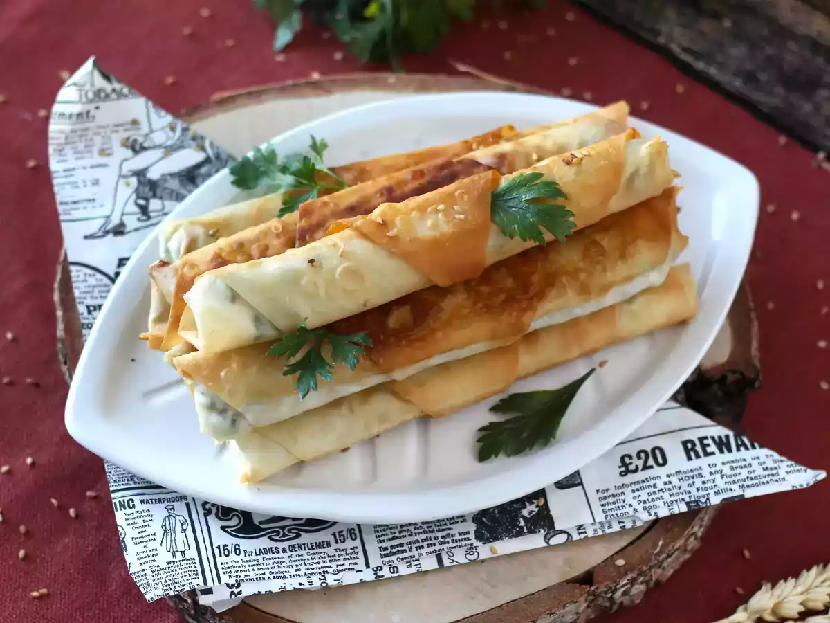 Börek de charuto, com queijo feta e salsinha - foto 5