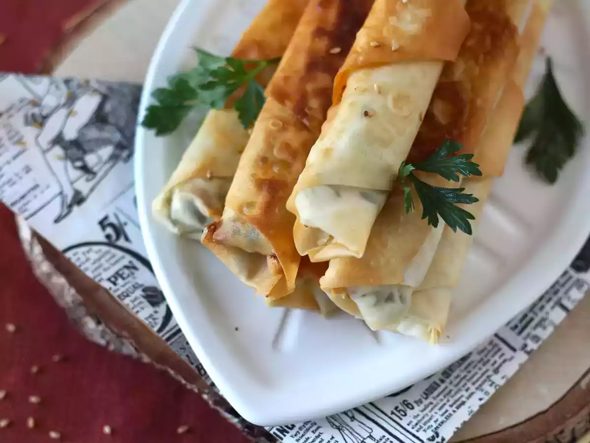 Börek de charuto, com queijo feta e salsinha - foto 6