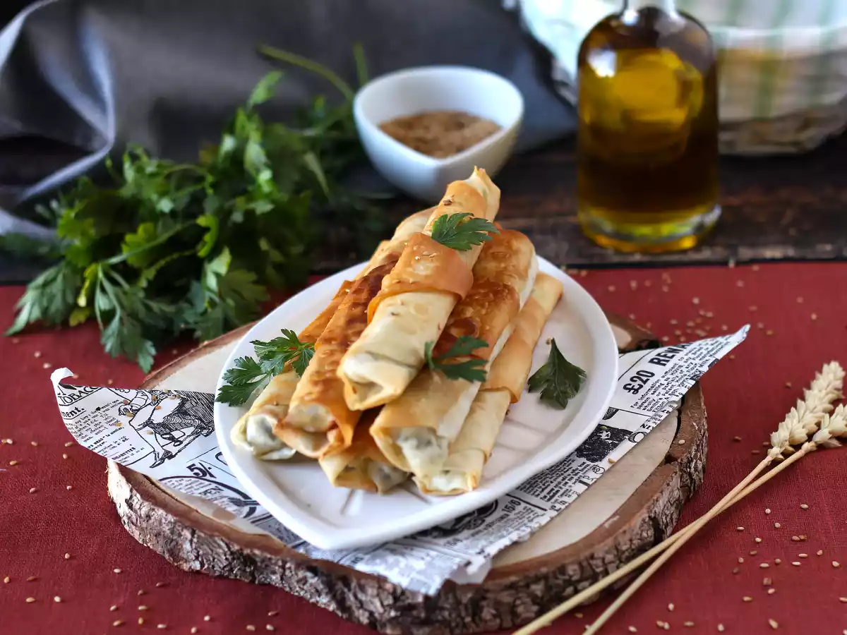 Börek de charuto, com queijo feta e salsinha - foto 7