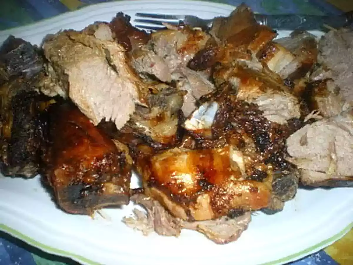 Borrego assado com pasta de limão