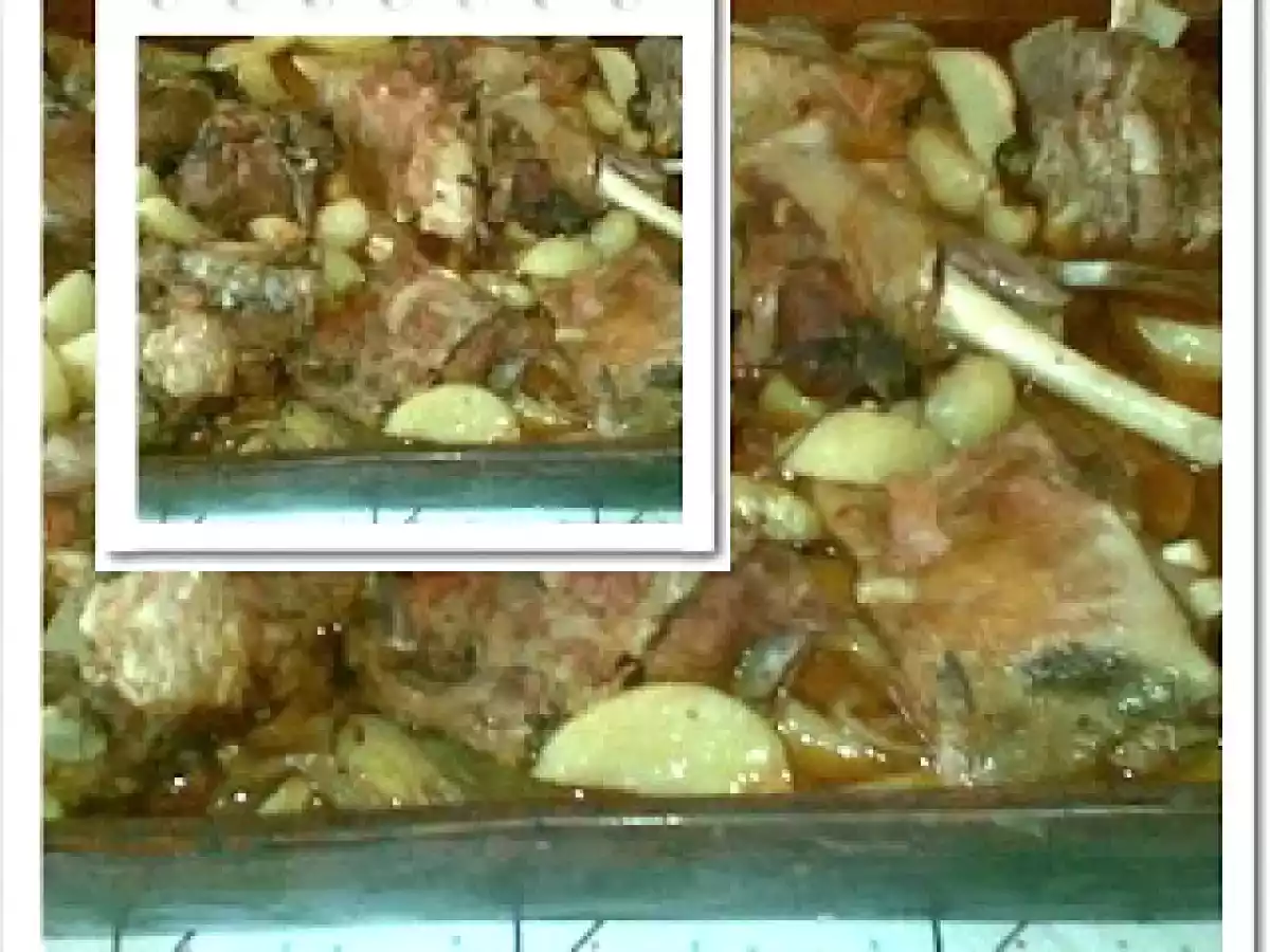 Borrego assado no forno de lenha