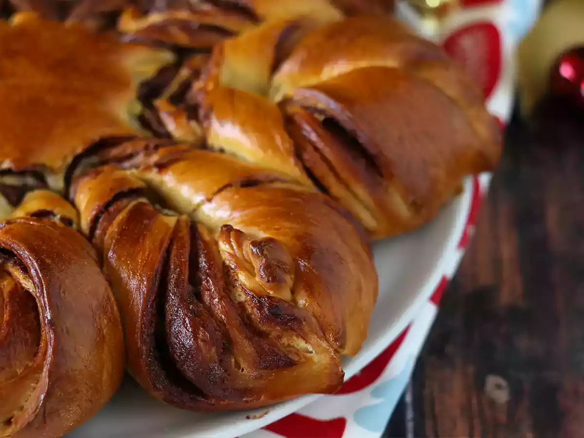 Brioche estrela de Natal recheada com nutella - foto 3