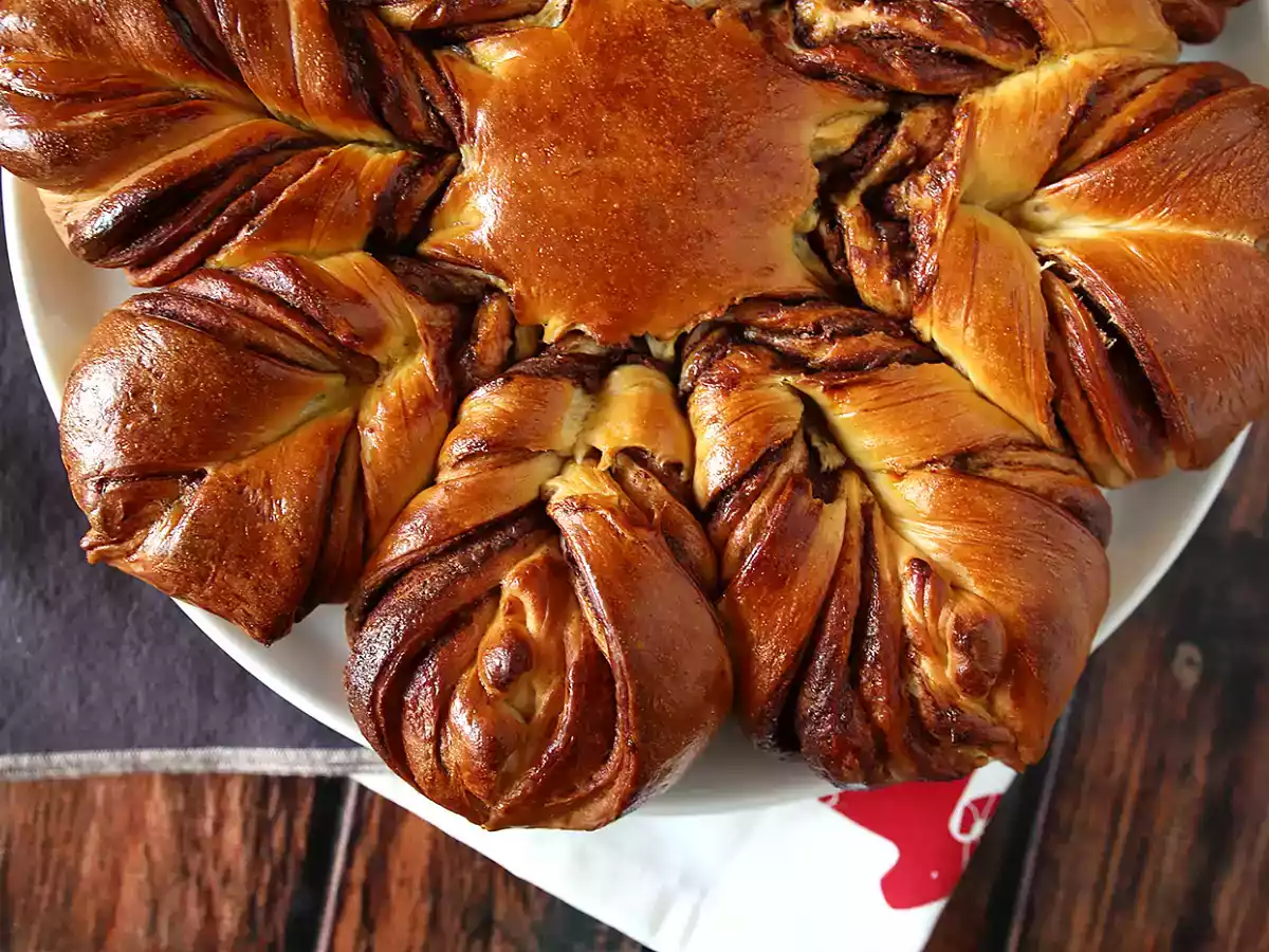 Brioche estrela de Natal recheada com nutella - foto 6
