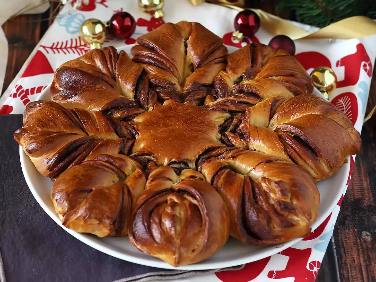 Brioche estrela de Natal recheada com nutella - foto 8