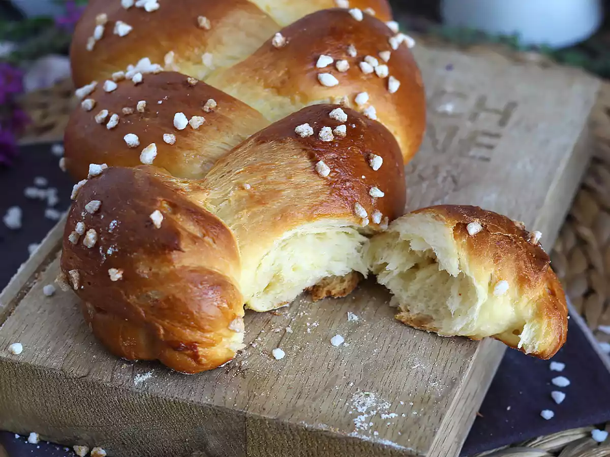 Brioche trançada com 3 fios (brioche Vendéenne) - foto 6