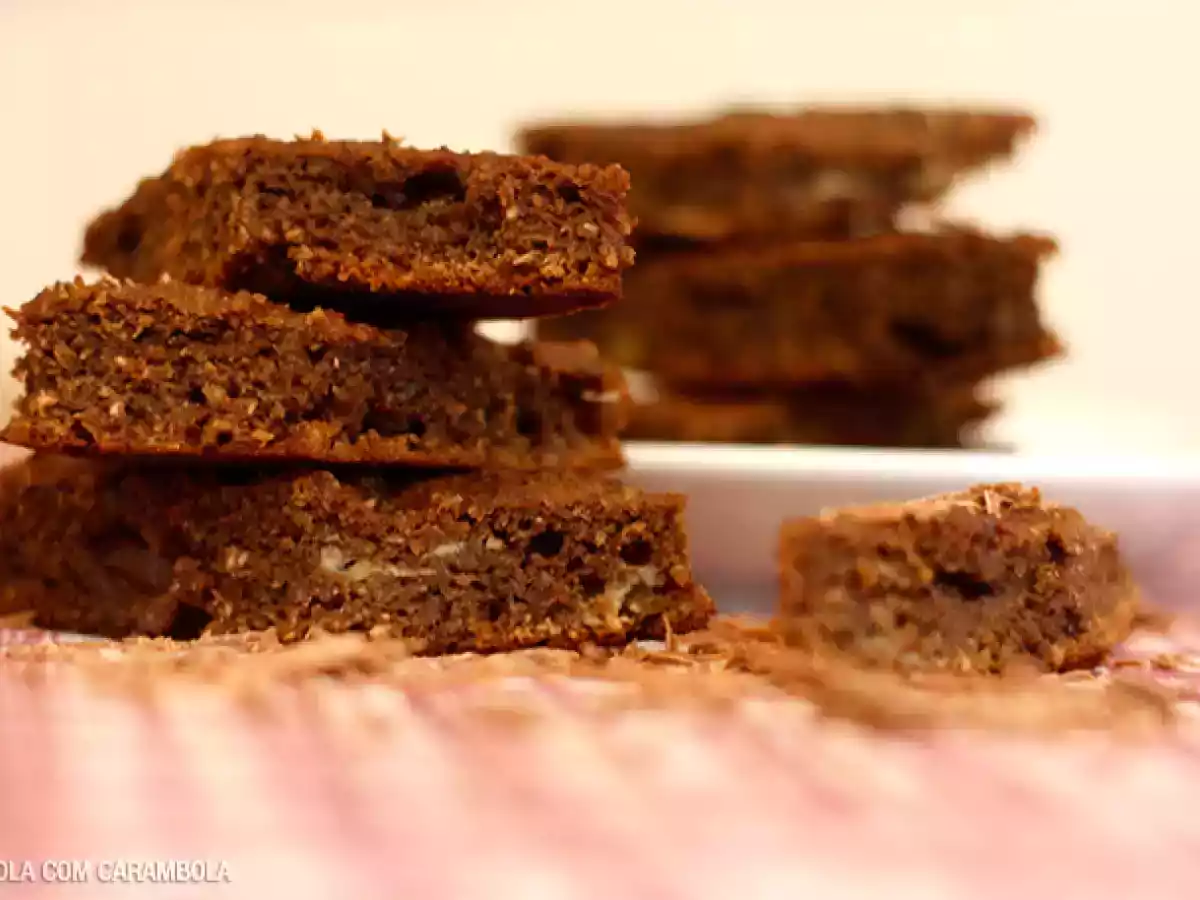 Brownie de banana e chocolate duplo