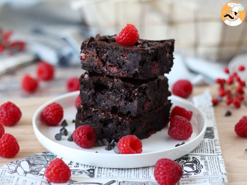 Brownie de framboise e chocolate, o bolo perfeito na hora do lanche!
