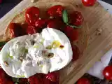 Bruschetta de tomates assados e queijo burrata, foto 1
