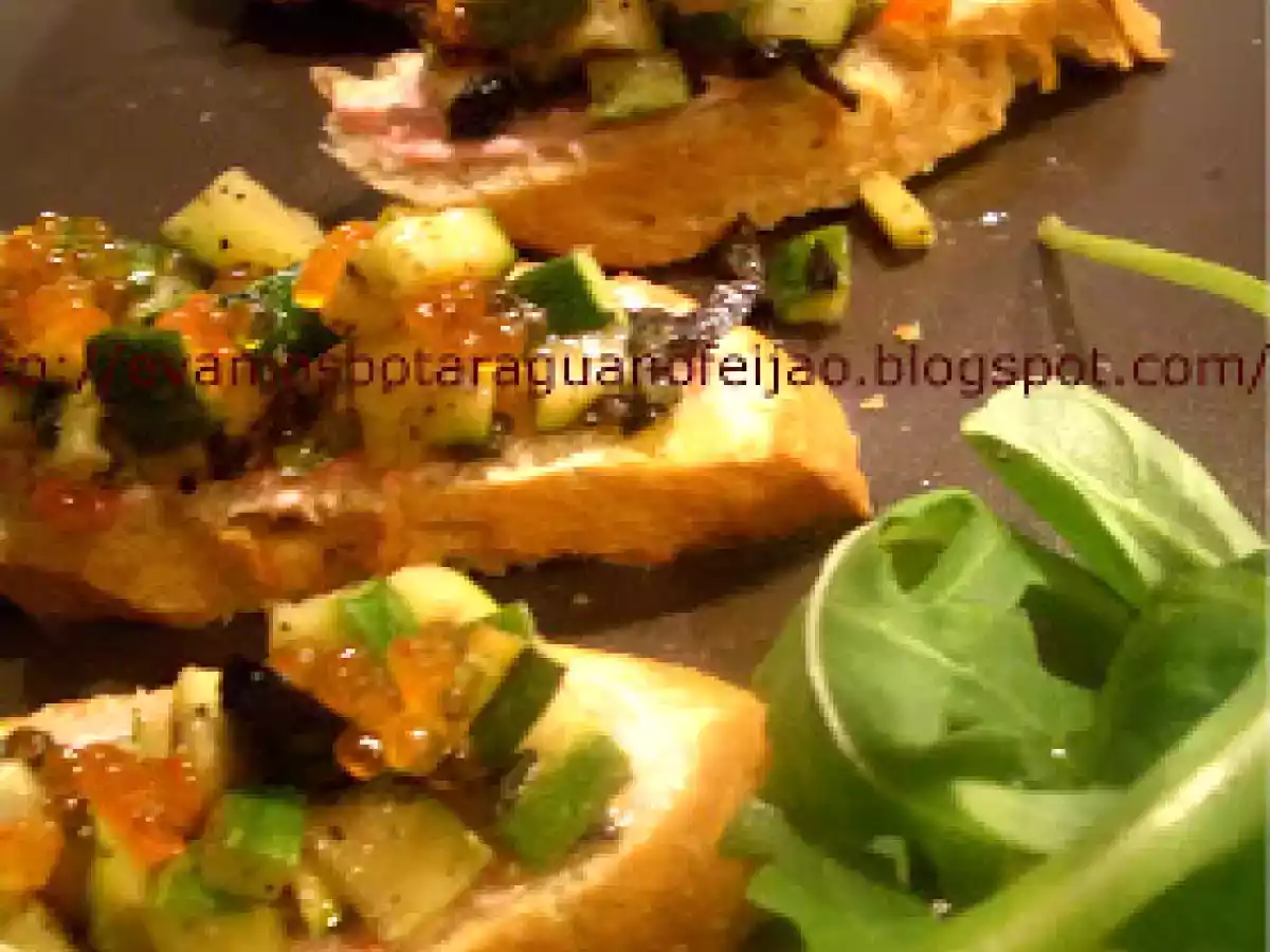 Bruschettas com abobrinhas e ovas de truta - foto 2