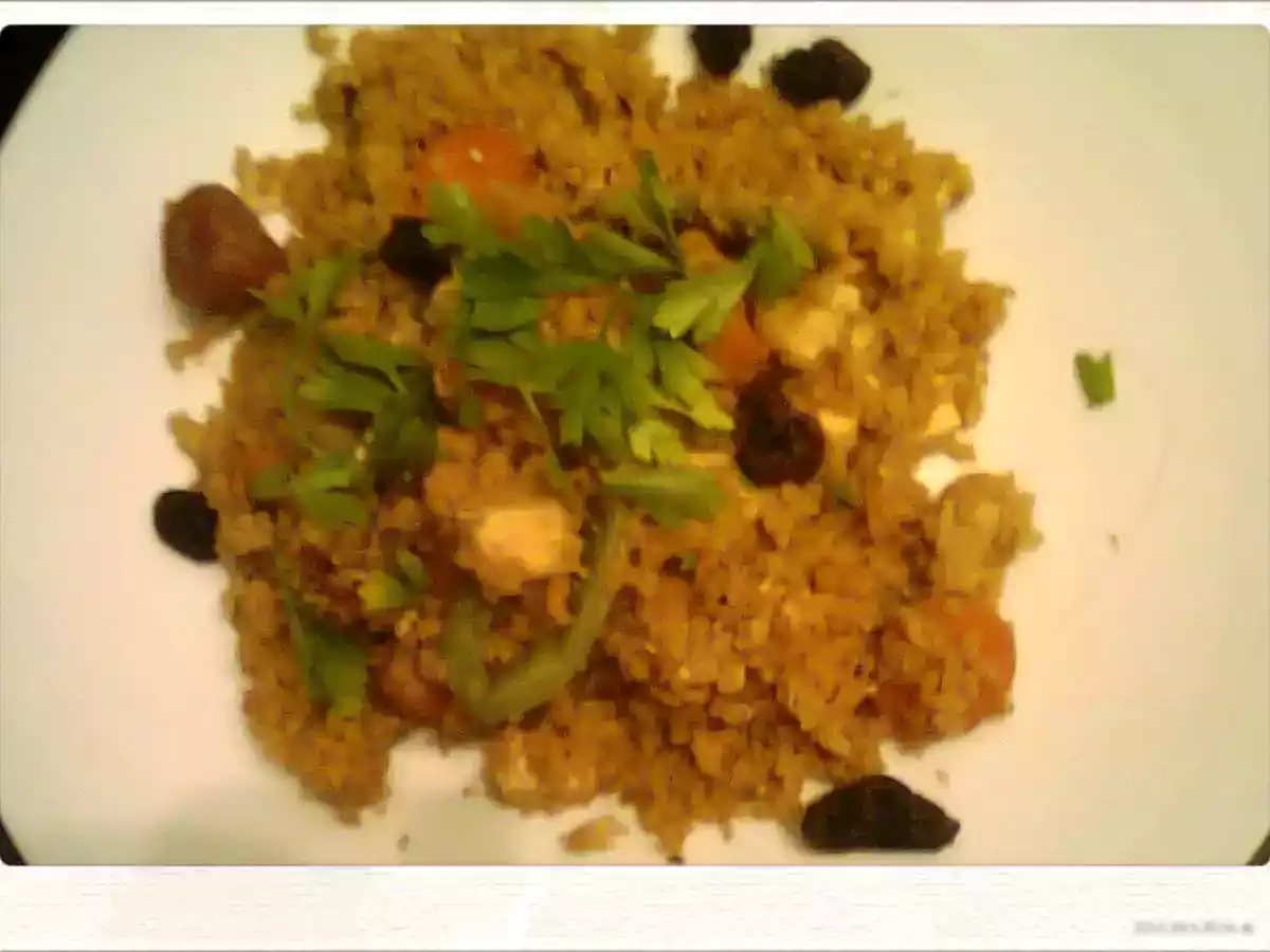 Bulgur com Tofu e Legumes