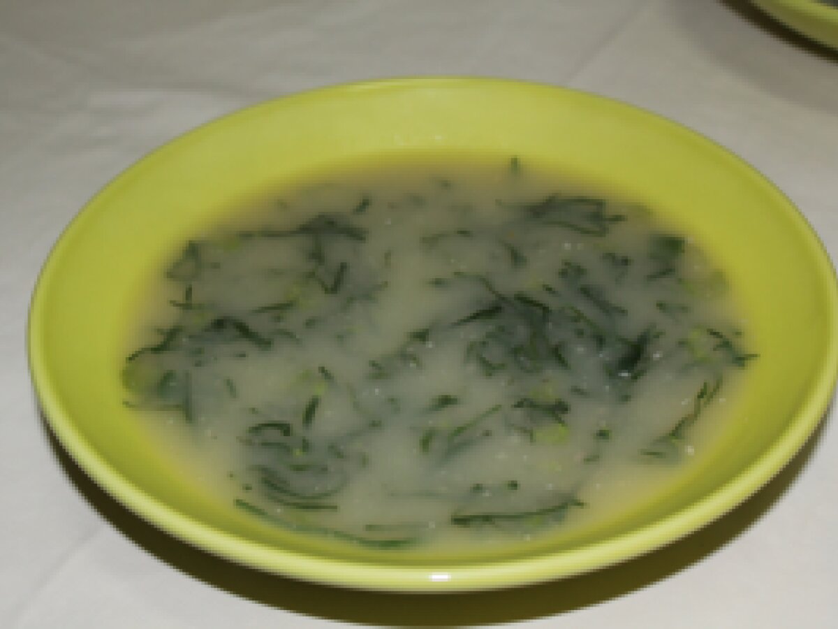 Caldo Verde com presunto no microondas