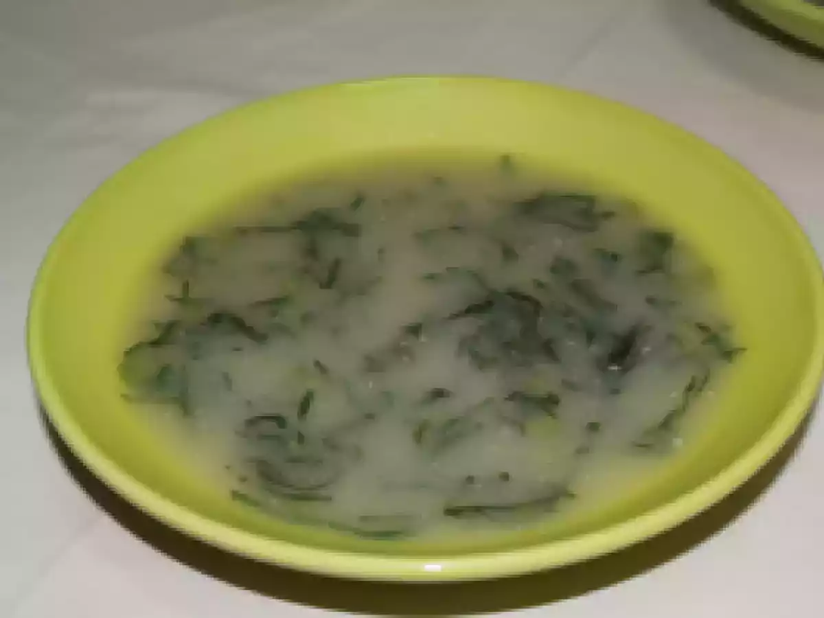 Caldo Verde com presunto no microondas
