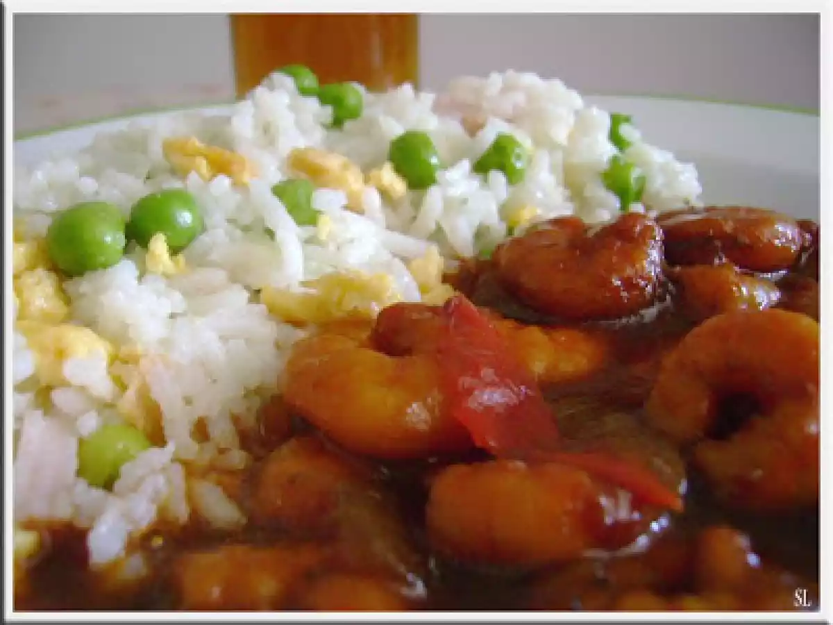 Camarão Agridoce Com Arroz Xau Xau