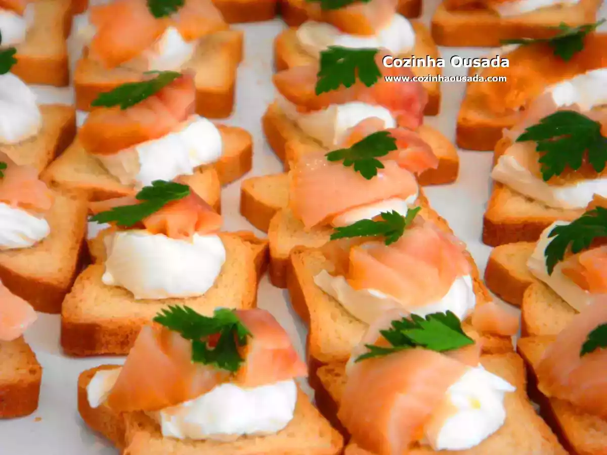 Canapés de Salmão Defumado
