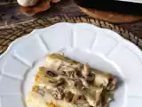 Canelone recheado com molho bechamel, cogumelos e linguiça, foto 3