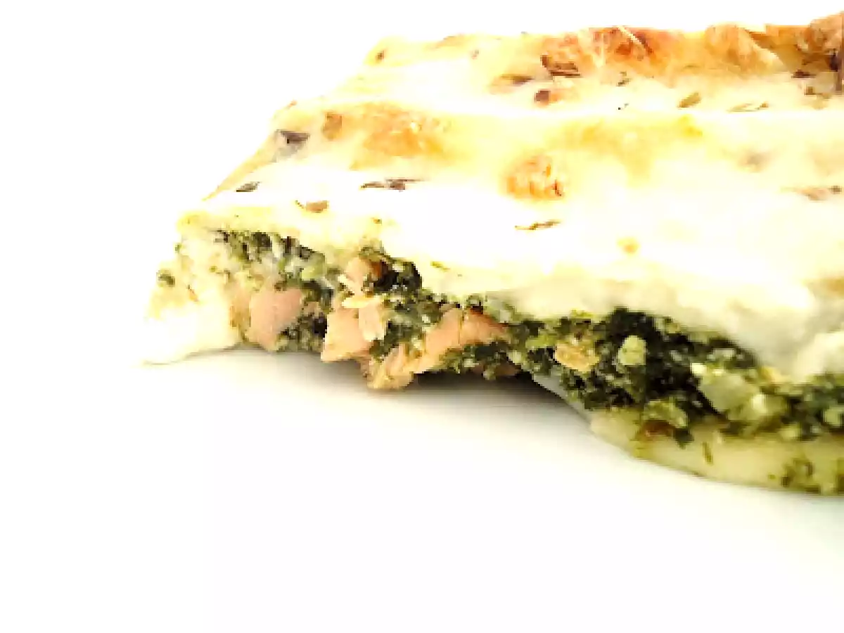Canelones de Salmão, Requeijão e Espinafres