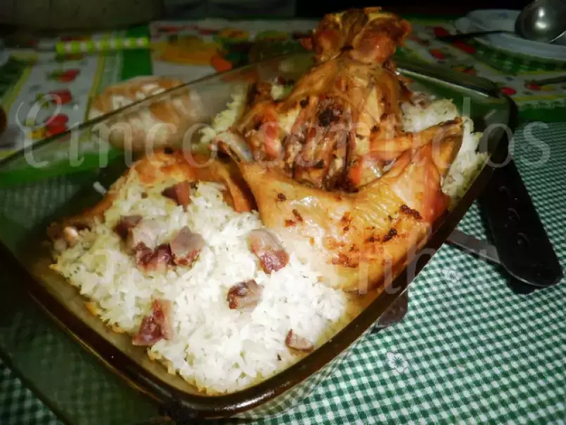 Canja e frango no forno com arroz de miúdos - foto 3