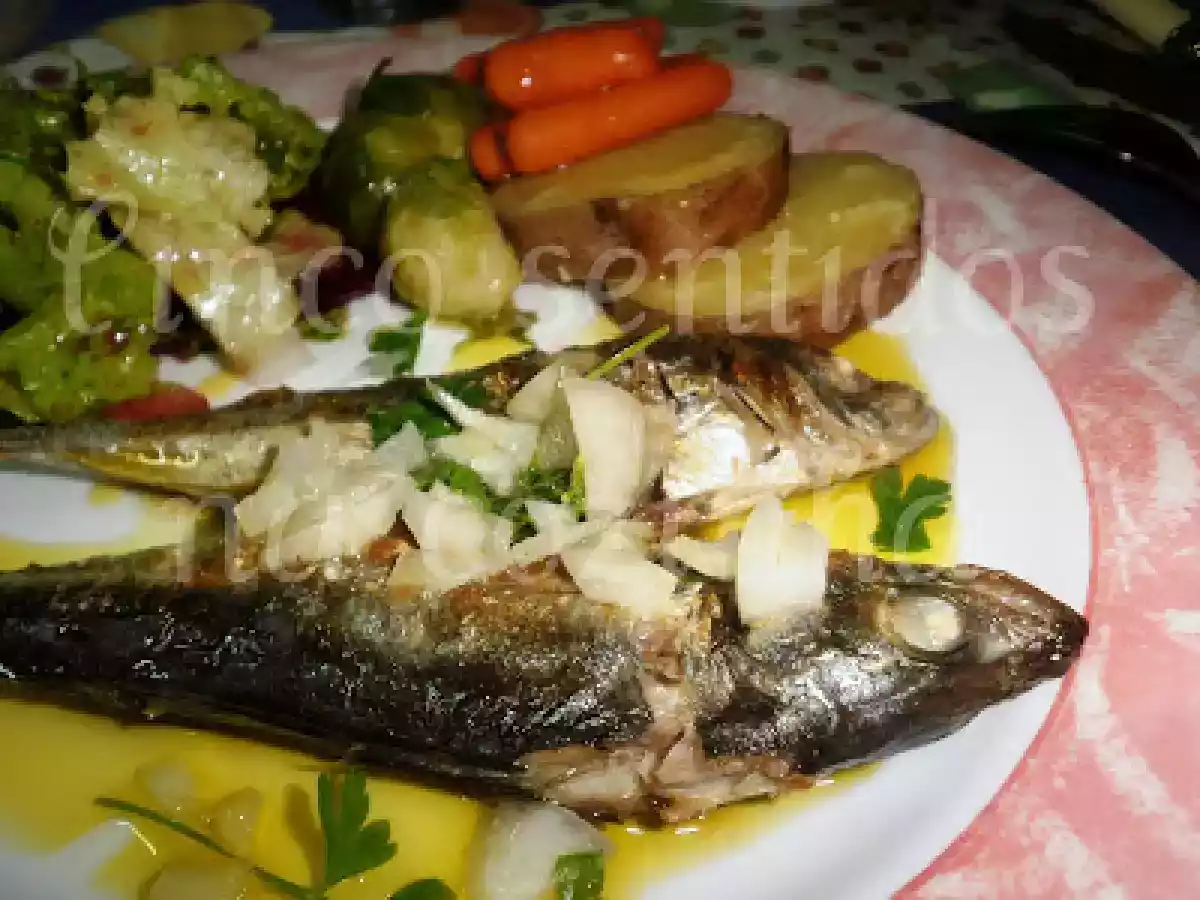 Carapaus grelhados acompanhados com legumes - foto 3