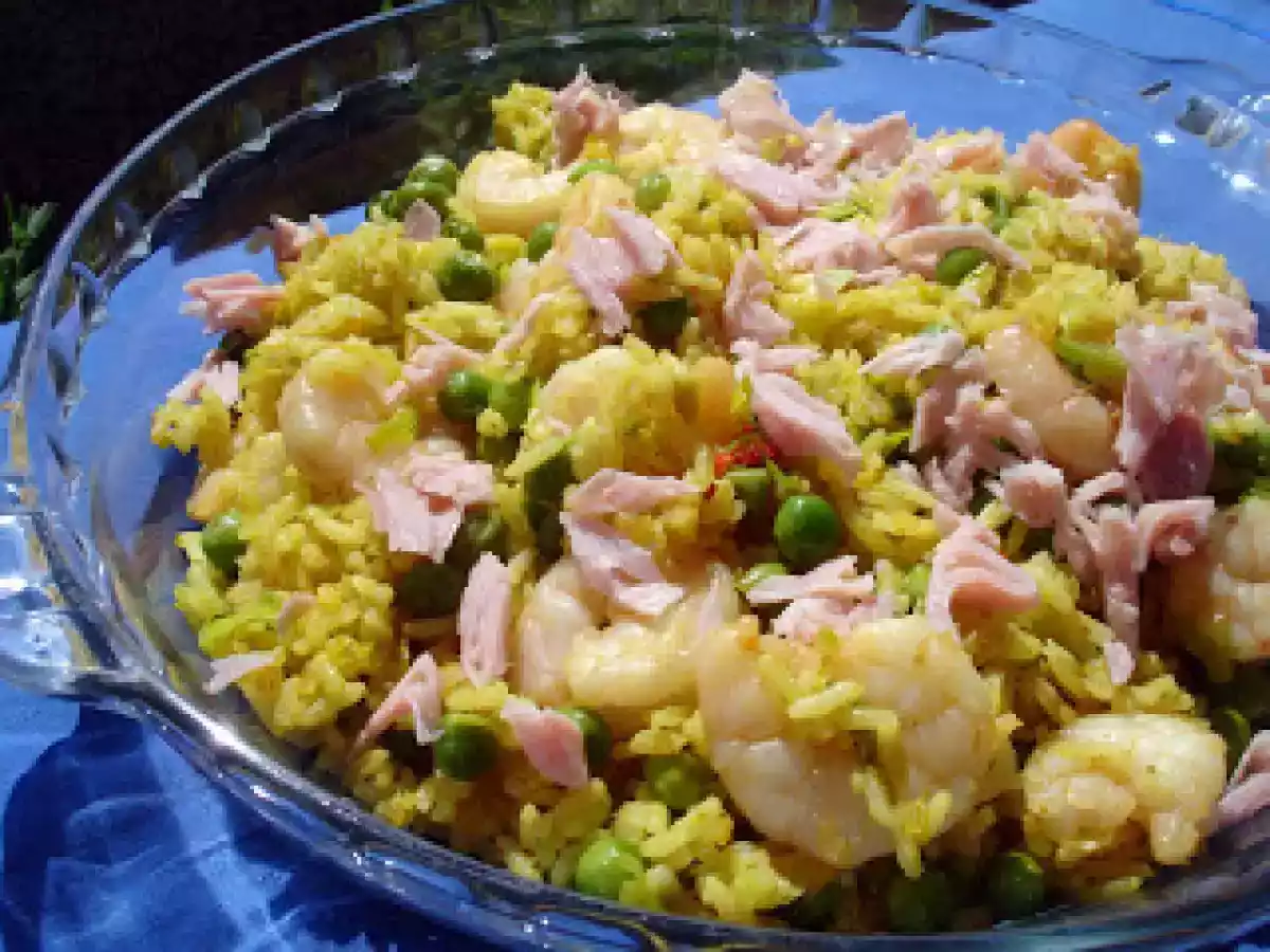 Caril de Arroz Aromático com Camarão e Fiambre